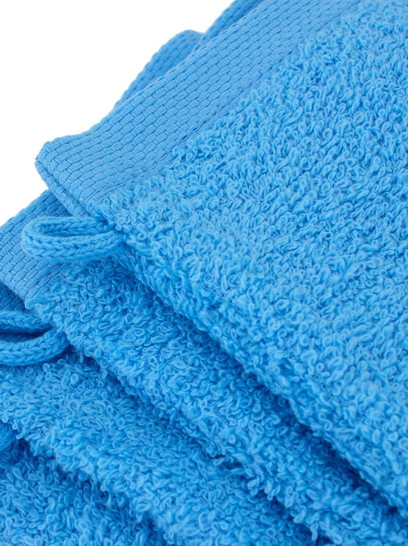 Lot de 12 gants toilette 16x21 ALPHA Bleu turquoise - Kiabi