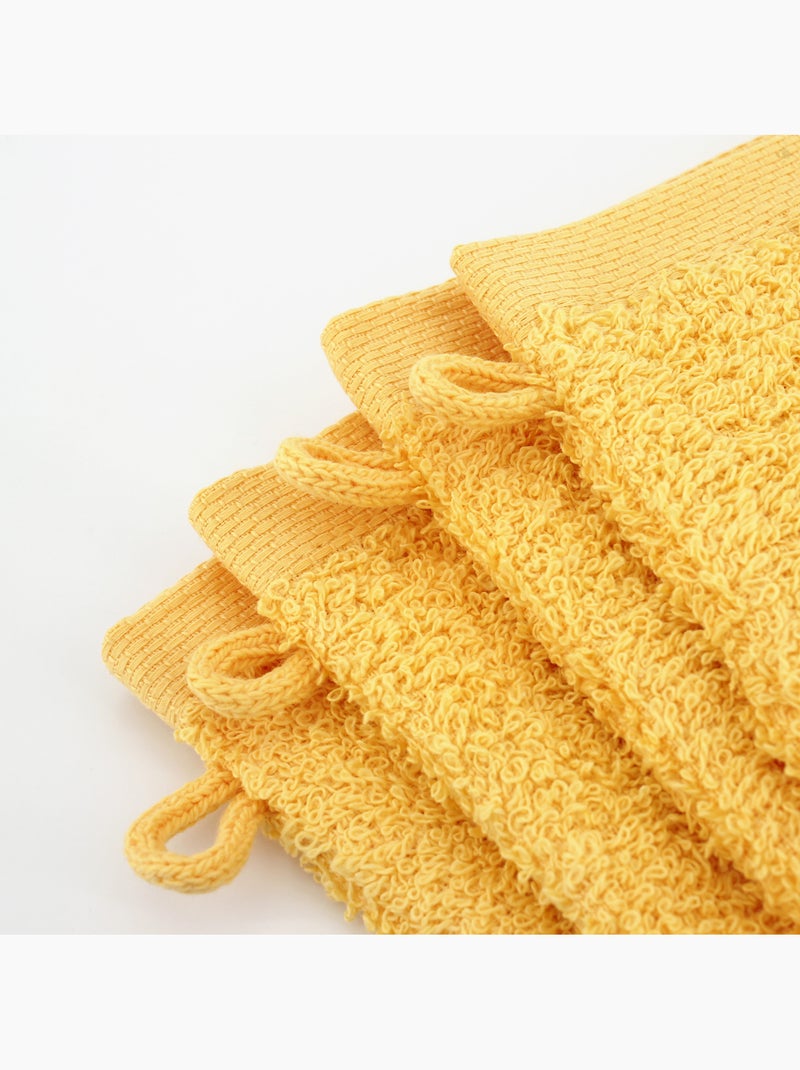 Lot de 12 gants toilette 16x21 ALPHA Jaune or - Kiabi