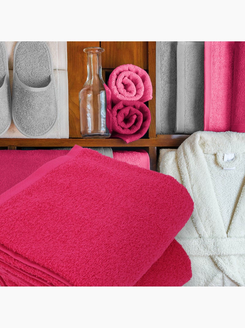 Lot de 12 gants toilette 16x21 ALPHA Rose fushia - Kiabi