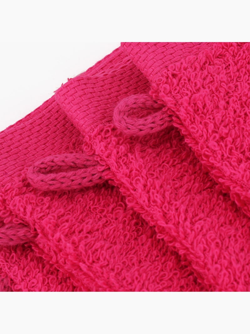 Lot de 12 gants toilette 16x21 ALPHA Rose fushia - Kiabi
