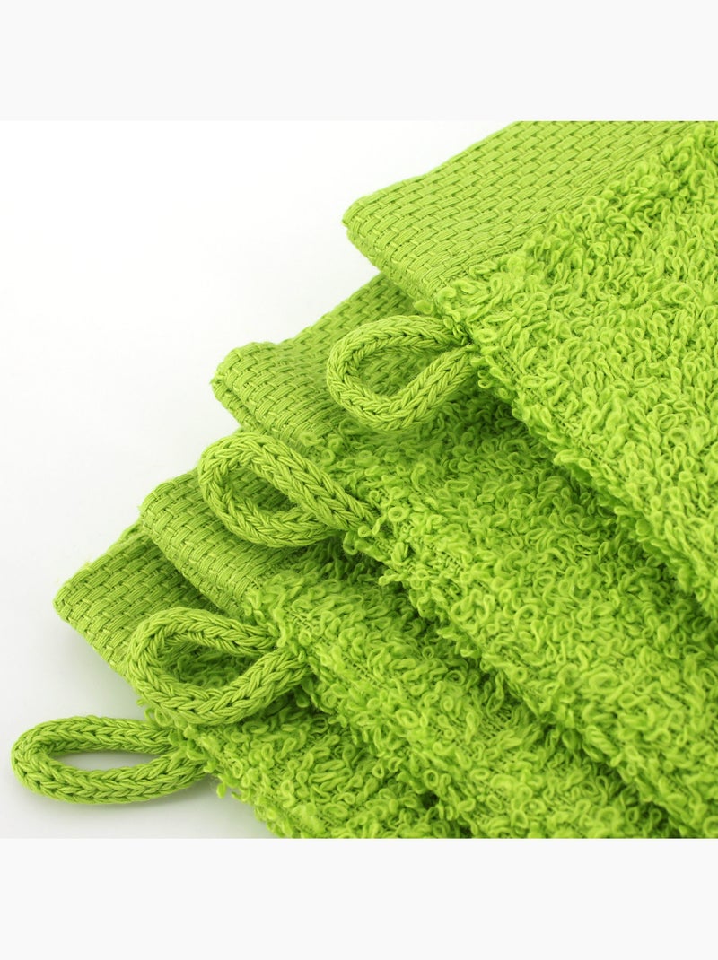 Lot de 12 gants toilette 16x21 ALPHA Vert pistache - Kiabi