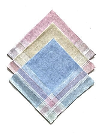 Lot de 12 mouchoirs dame carreaux 29x29 cm 100% coton