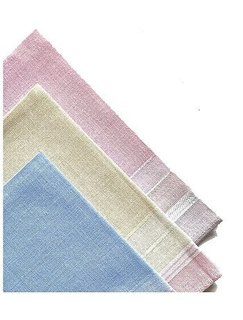 Lot de 12 mouchoirs dame carreaux 29x29 cm 100% coton