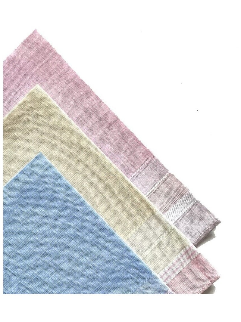 Lot de 12 mouchoirs dame carreaux 29x29 cm 100% coton Rose - Kiabi