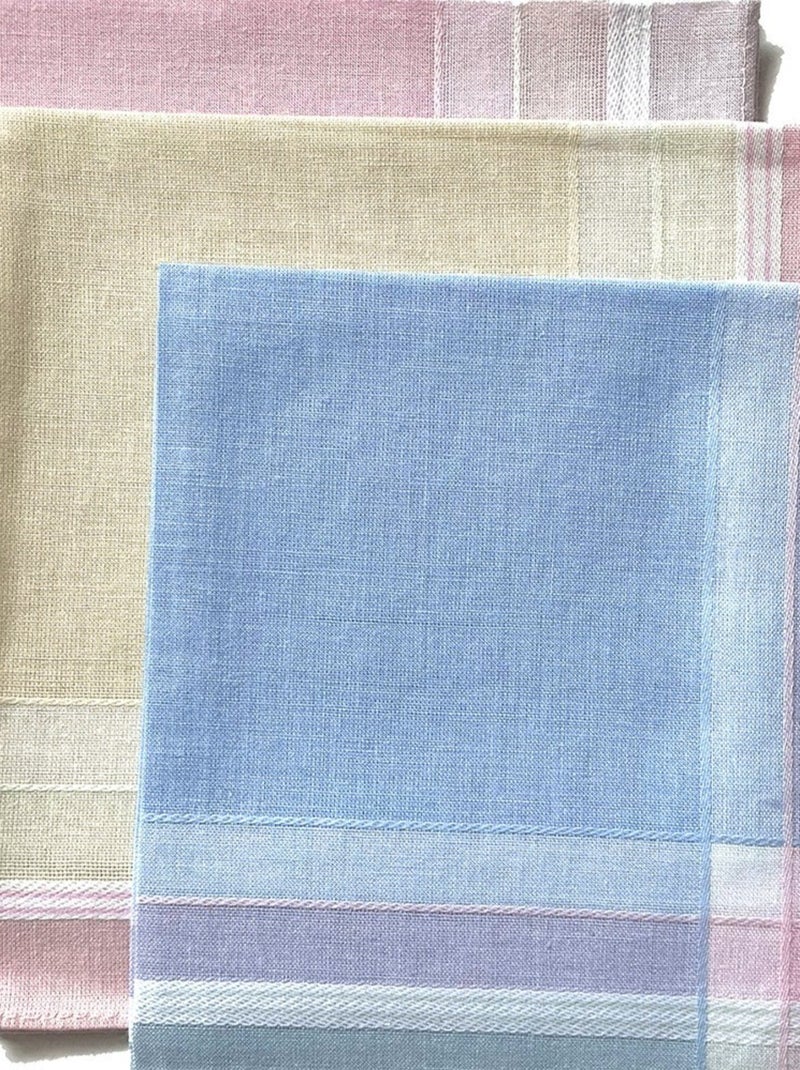 Lot de 12 mouchoirs dame carreaux 29x29 cm 100% coton Rose - Kiabi