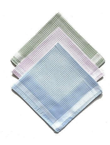 Lot de 12 mouchoirs dame pastel 29x29 cm 100% coton