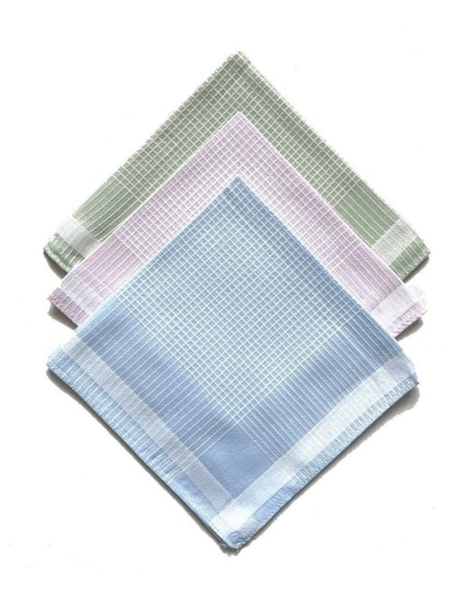 Lot de 12 mouchoirs dame pastel 29x29 cm 100% coton - Kiabi