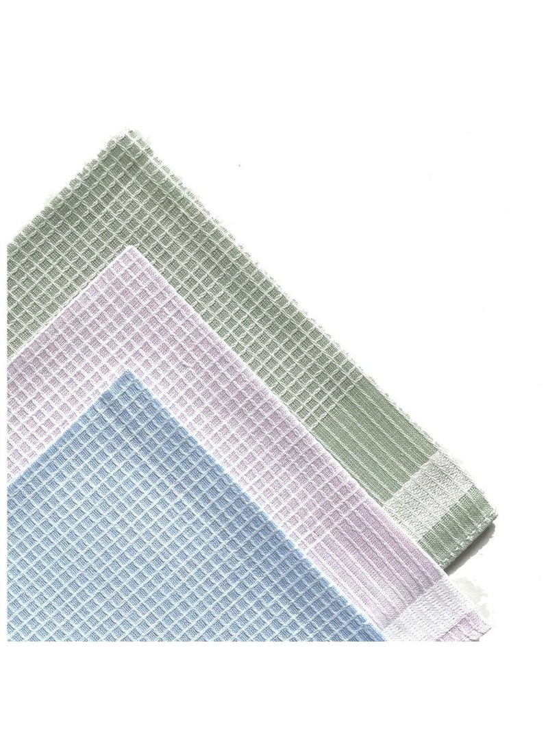 Lot de 12 mouchoirs dame pastel 29x29 cm 100% coton Rose - Kiabi