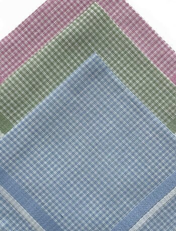 Lot de 12 mouchoirs femme grands carreaux 29x29 cm 100% coton