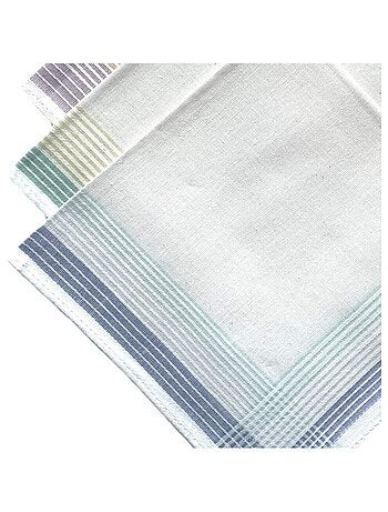 Lot de 12 mouchoirs femme pastel 29x29 cm 100% coton
