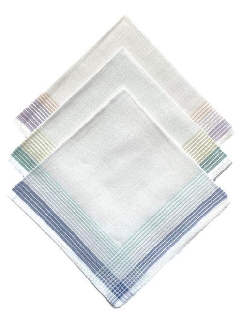 Lot de 12 mouchoirs femme pastel 29x29 cm 100% coton - Kiabi