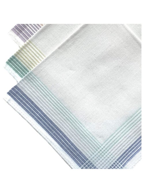 Lot de 12 mouchoirs femme pastel 29x29 cm 100% coton - Kiabi