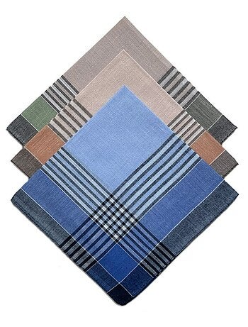 Lot de 12 mouchoirs Homme 38x38cm 100% coton