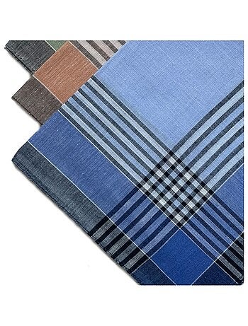 Lot de 12 mouchoirs Homme 38x38cm 100% coton