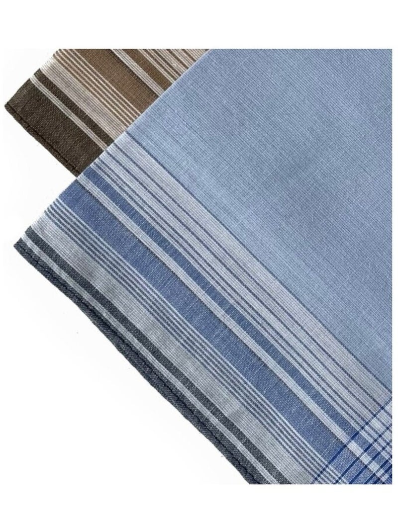 Lot de 12 mouchoirs Homme 40x40cm 100% coton Bleu - Kiabi