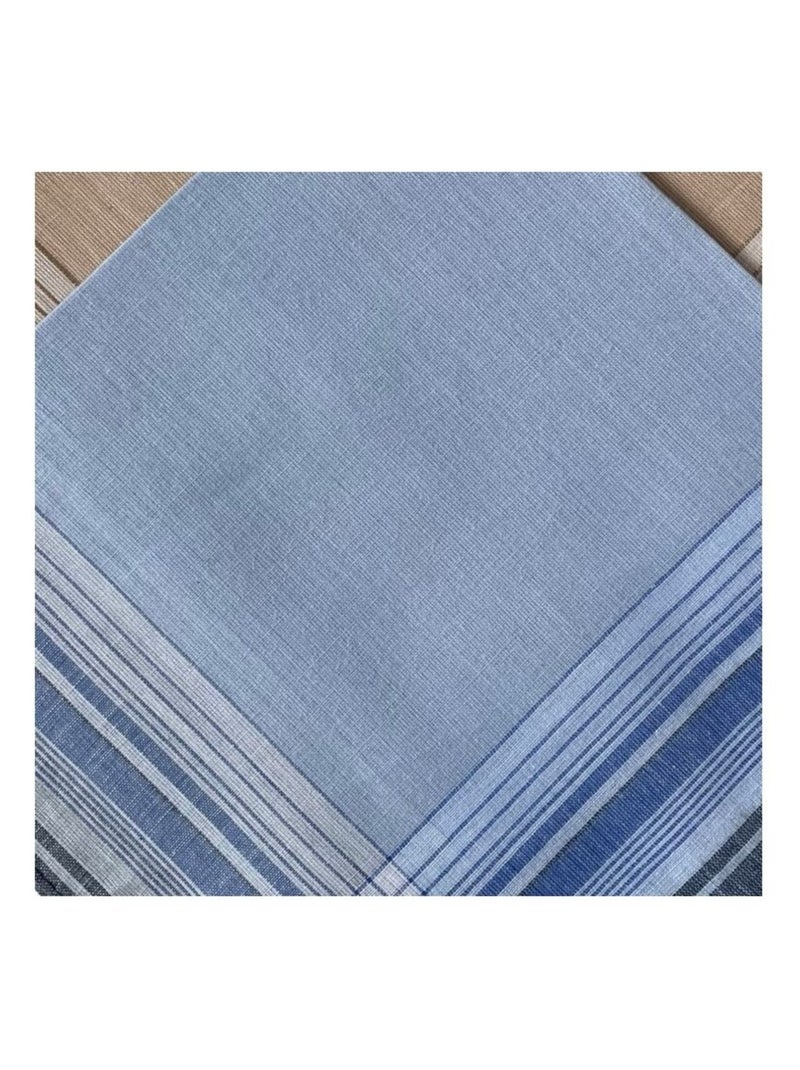 Lot de 12 mouchoirs Homme 40x40cm 100% coton Bleu - Kiabi