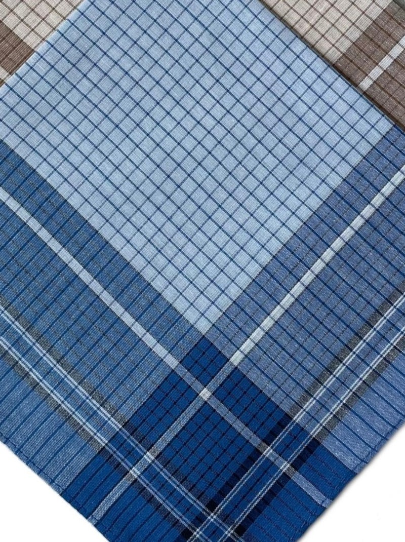 Lot de 12 mouchoirs Homme 40x40cm 100% coton Bleu - Kiabi