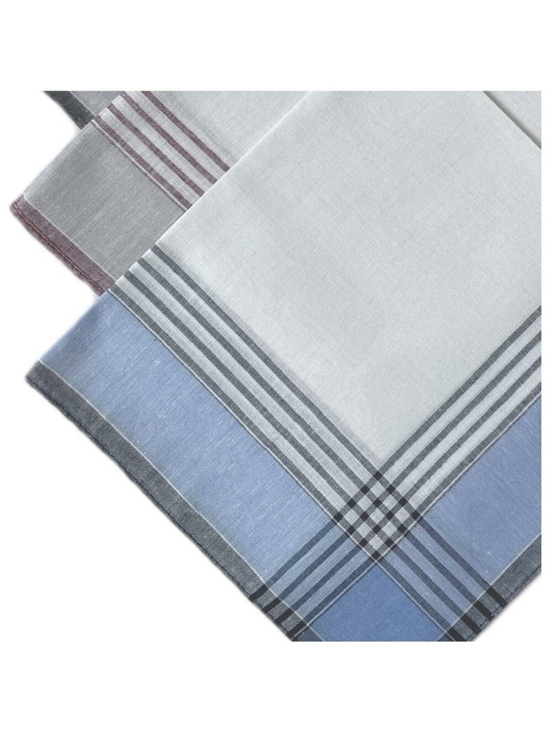 Lot de 12 mouchoirs Homme 40x40cm 100% coton Bleu - Kiabi
