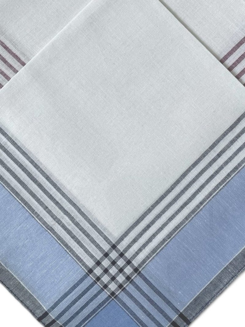 Lot de 12 mouchoirs Homme 40x40cm 100% coton Bleu - Kiabi