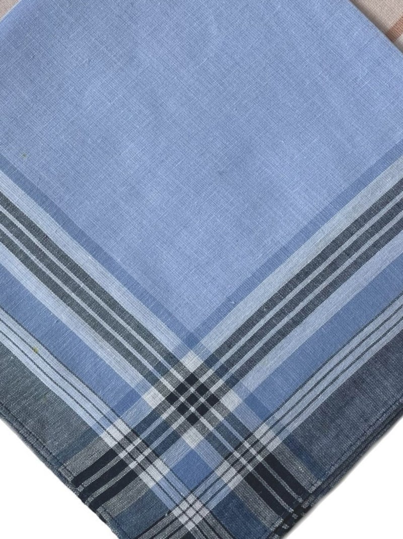 Lot de 12 mouchoirs Homme 40x40cm 100% coton Bleu - Kiabi