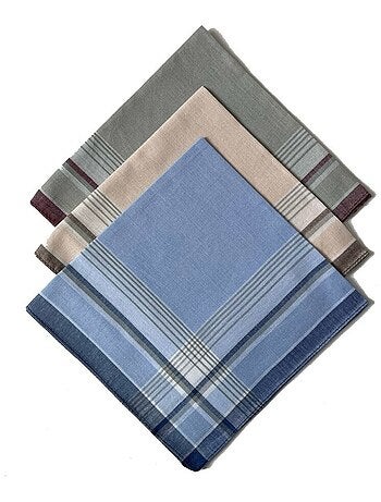 Lot de 12 mouchoirs homme couleur 40x40 cm 100% coton