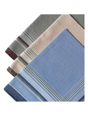Lot de 12 mouchoirs homme couleur 40x40 cm 100% coton