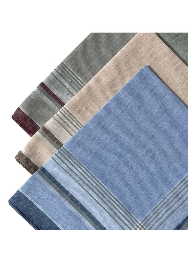 Lot de 12 mouchoirs homme couleur 40x40 cm 100% coton Bleu - Kiabi