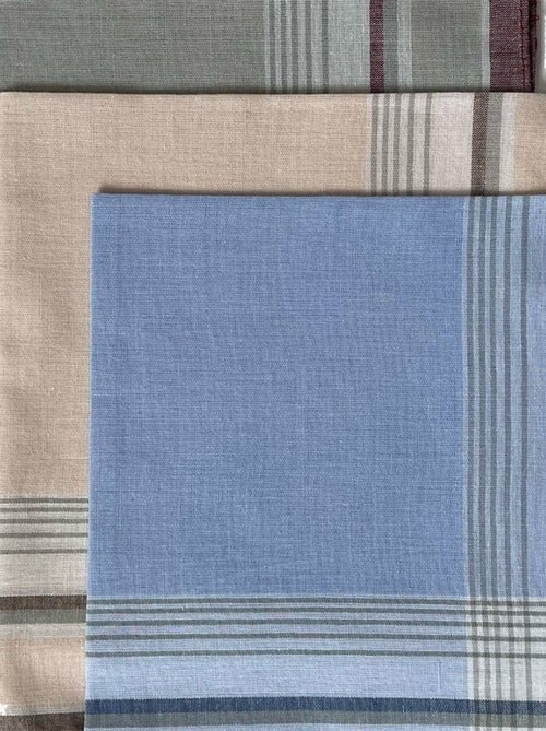 Lot de 12 mouchoirs homme couleur 40x40 cm 100% coton - Kiabi