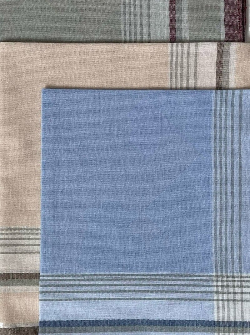 Lot de 12 mouchoirs homme couleur 40x40 cm 100% coton Bleu - Kiabi