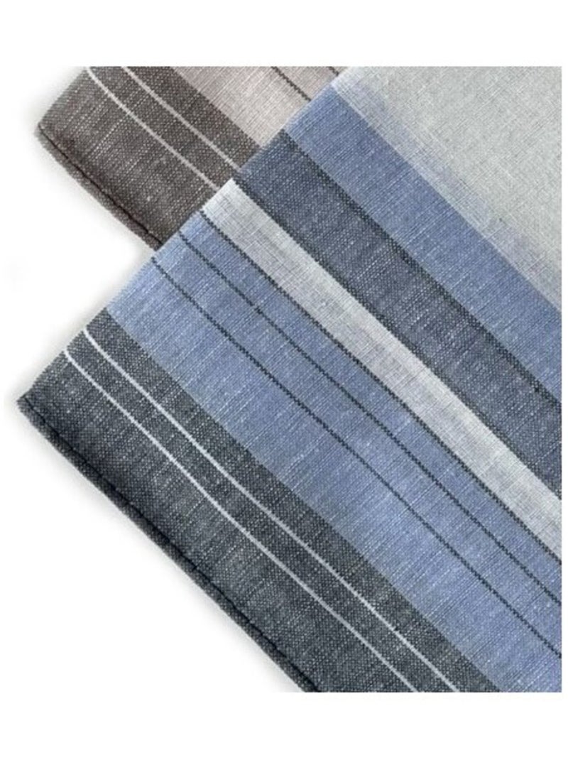 Lot de 12 mouchoirs Homme MAURICE 40x40cm 100% coton Bleu - Kiabi