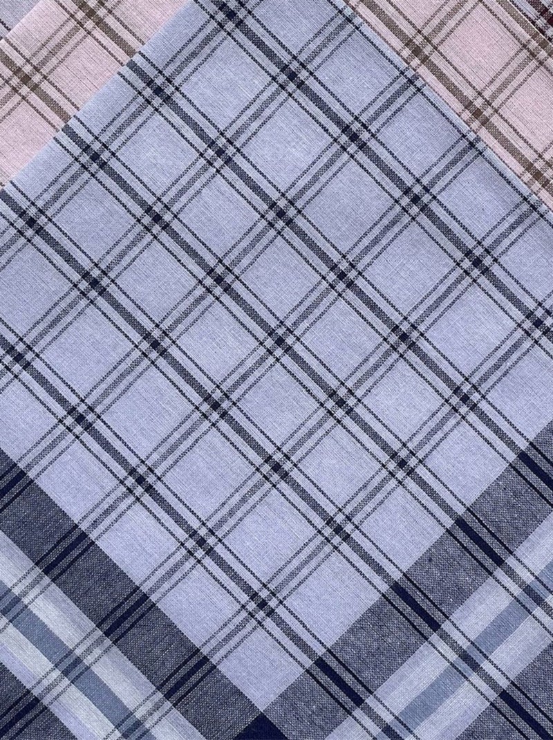 Lot de 12 mouchoirs homme Rouen 50x50 cm 100% coton Bleu - Kiabi
