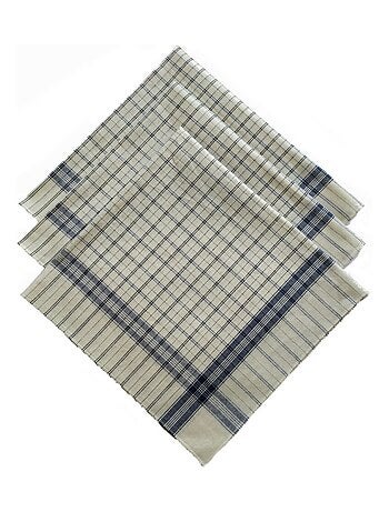 Lot de 12 mouchoirs Homme travail 47x51 cm 100% coton