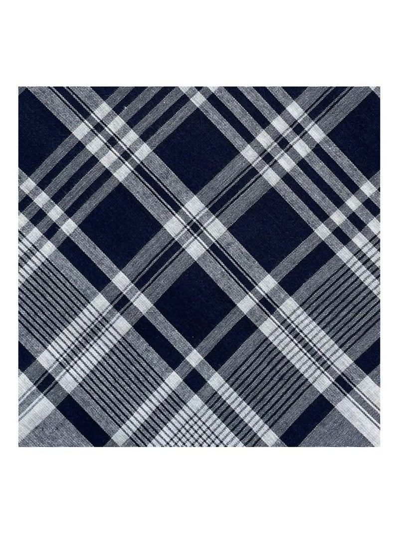 Lot de 12 mouchoirs Homme travail 50x50 cm 100% coton Bleu - Kiabi