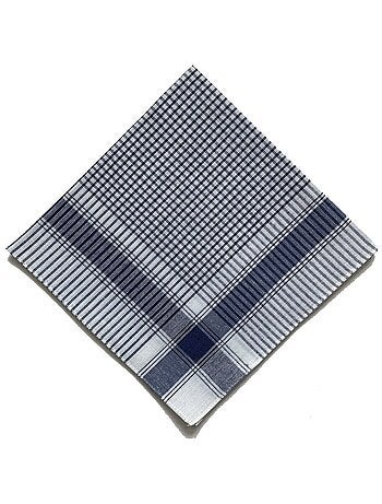 Lot de 12 mouchoirs homme Vichy 40x40 cm 100% coton