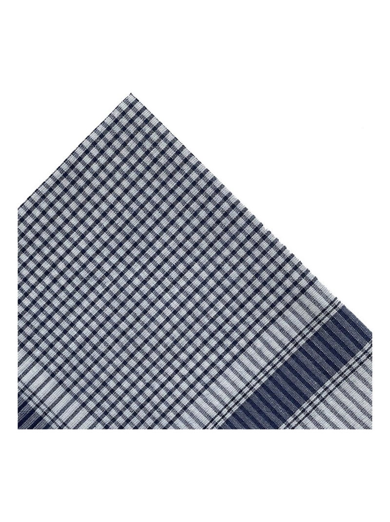 Lot de 12 mouchoirs homme Vichy 40x40 cm 100% coton Bleu - Kiabi