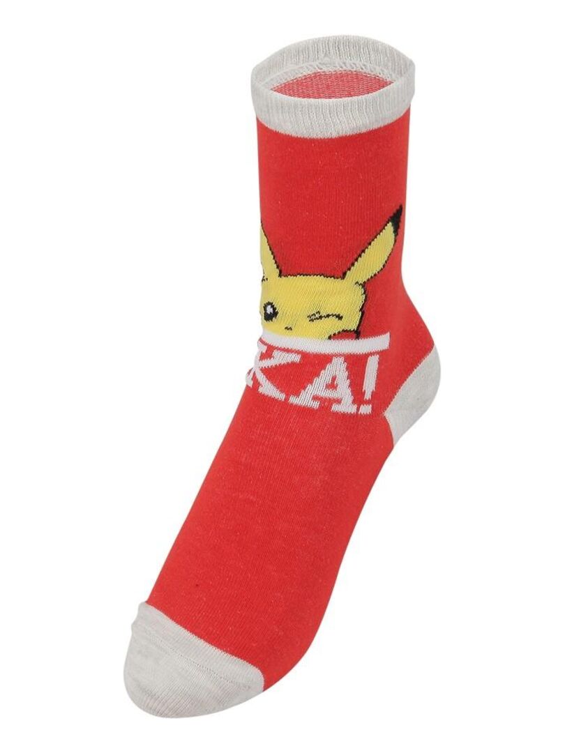 Paquet de 6 chaussettes pour garçons Pokémon Pikachu - 23-26