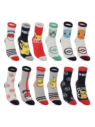 Lot de 12 paires de chaussettes garçon Pokemon