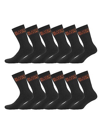Lot de 12 paires de chaussettes haute de travail tekl black & decker