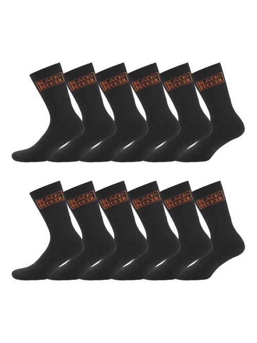 Lot de 12 paires de chaussettes haute de travail Tekl Black & Decker - Kiabi