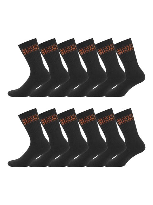 Lot de 12 paires de chaussettes haute de travail Tekl Black & Decker - Kiabi