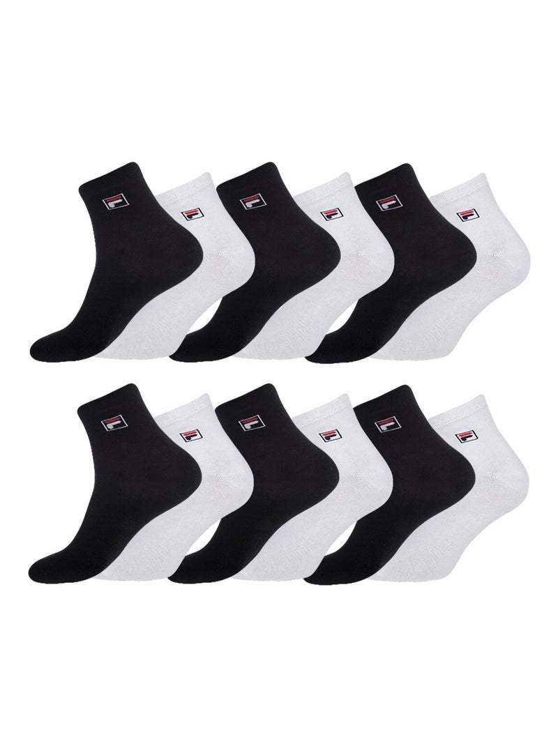 Lot de 12 Paires de Chaussettes Lowcuts Fila Blanc Noir - Kiabi