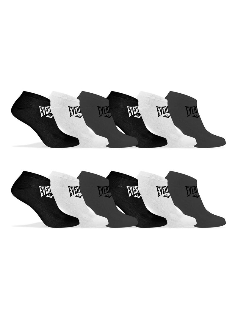 Lot de 12 Paires de Chaussettes Socquettes assorties Everlast Noir - Kiabi
