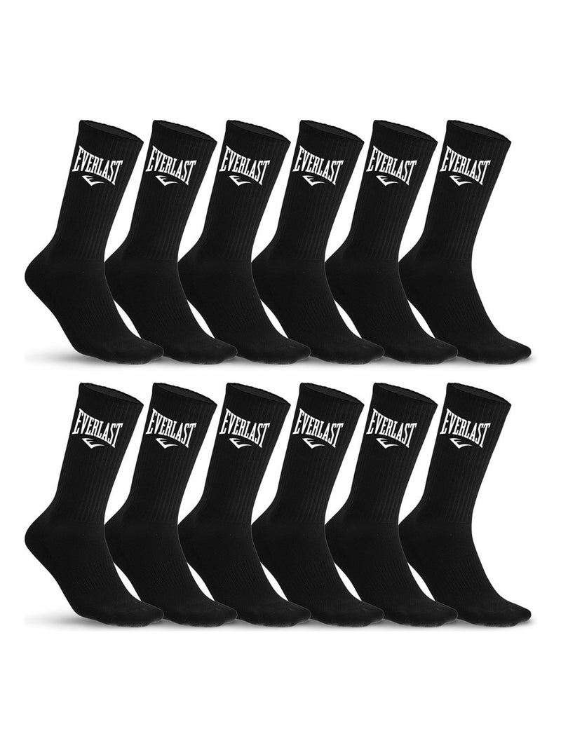 Lot de 12 Paires de Chaussettes Tennis Uni Everlast Noir - Kiabi