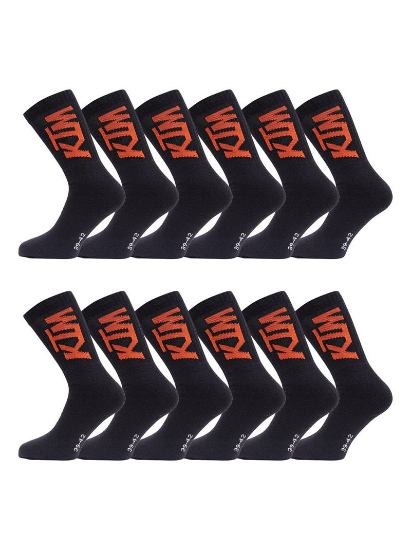 Lot de 12 Paires de tennis homme Ktm Noir Orange clair - Kiabi