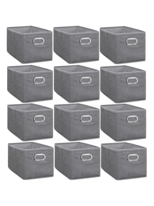 Lot de 12 paniers de rangement en tissu avec poignée MIX'N MODUL - Kiabi