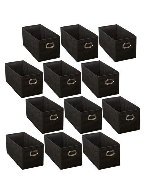 Lot de 12 paniers de rangement en tissu avec poignée MIX'N MODUL - Kiabi
