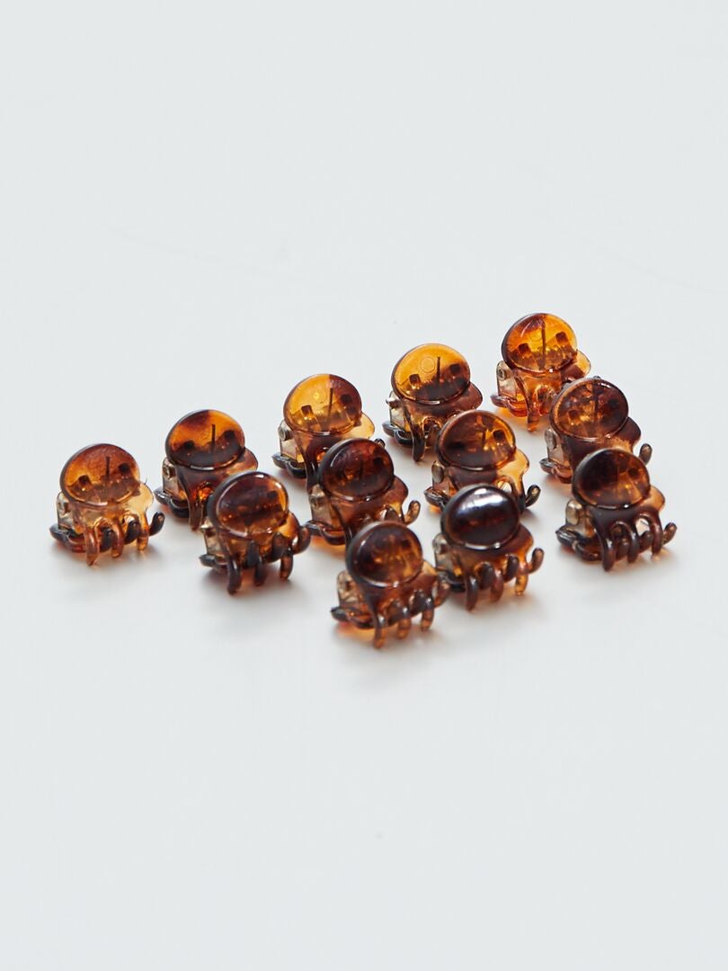Lot de 12 pinces crabes Marron - Kiabi