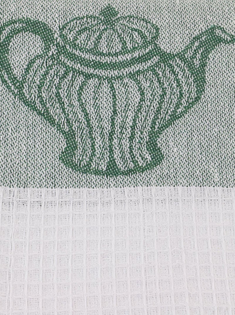 Lot de 12 torchons coton nid d'abeille  jacquard REBECCA Multicolore - Kiabi