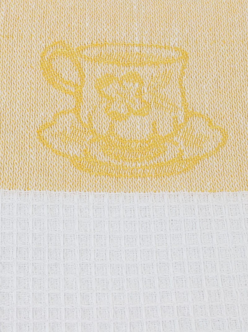 Lot de 12 torchons coton nid d'abeille  jacquard REBECCA Multicolore - Kiabi
