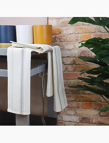 Lot de 12 torchons métis lin-coton BRASSERIE